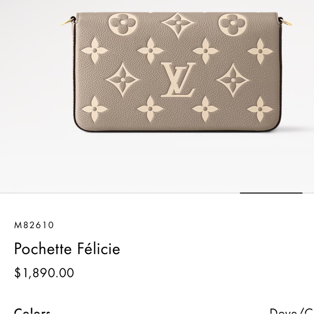 LOUIS VUITTON Pochette Félicie-Dove/Cream! Pristine Condition! Price is Firm! - Picture 15 of 15